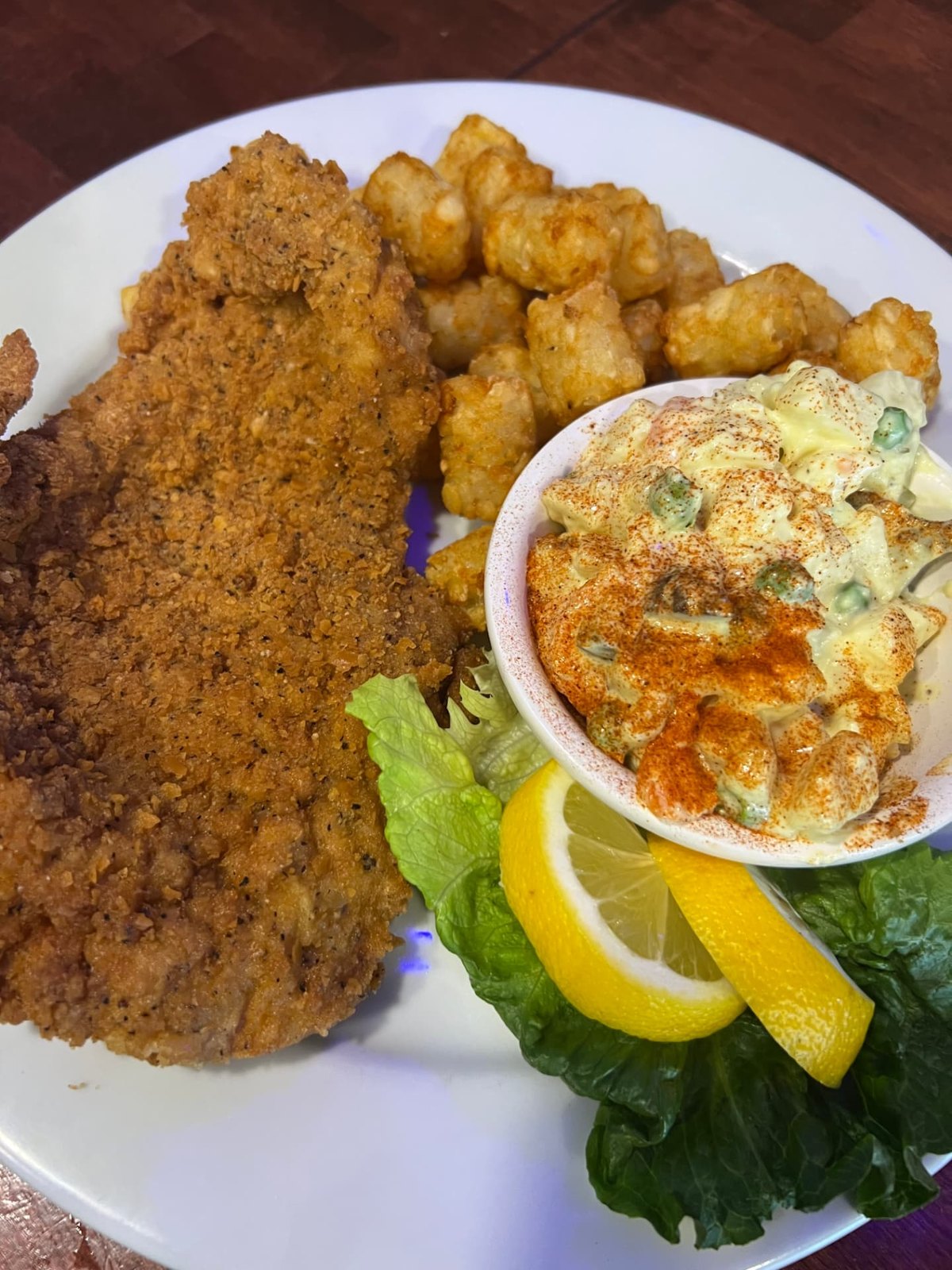 Breaded pork schnitzel with Czech potato salad