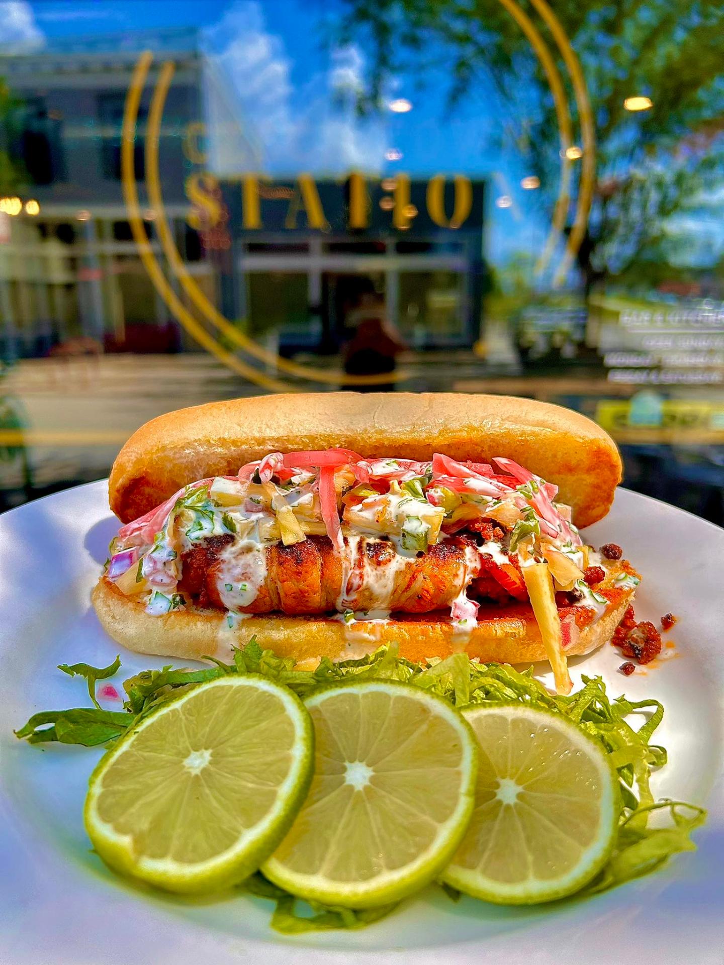 Smoked kielbasa hoagie