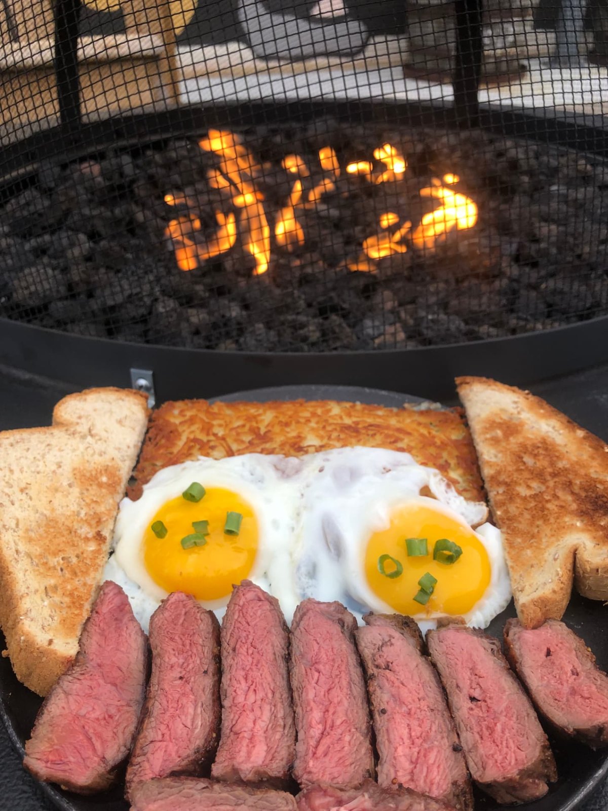 Steak and eggs with hash browns