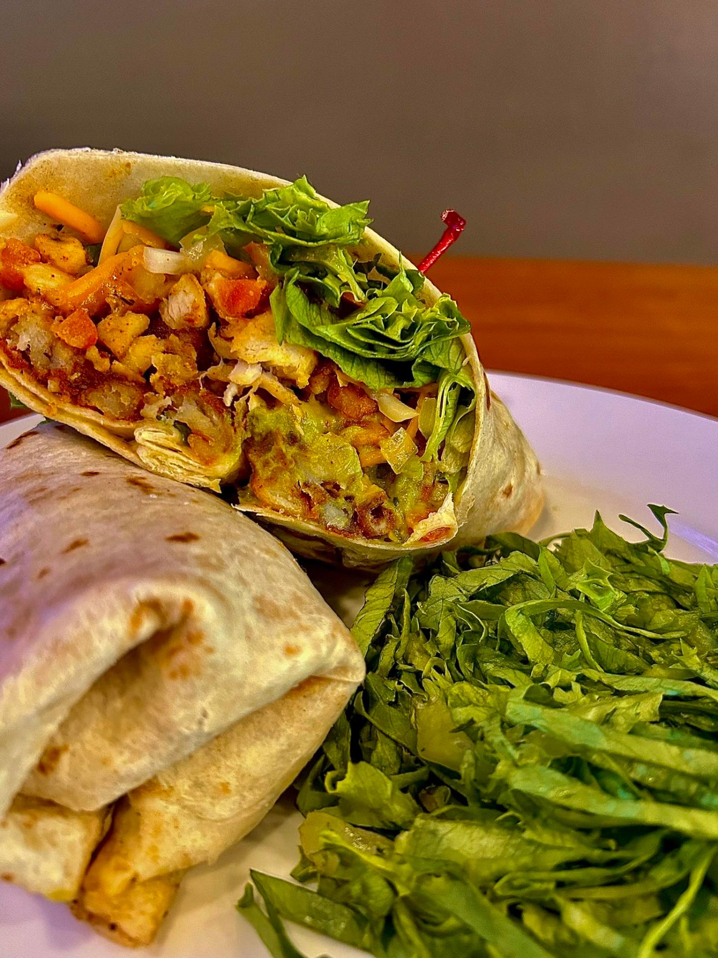 Breakfast chimi with side salad