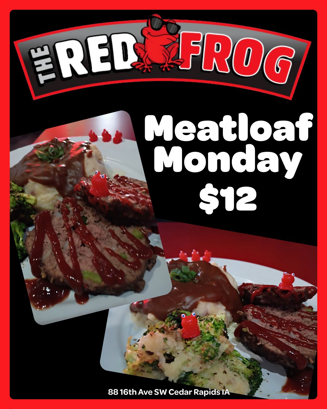 Red Frog Meatloaf Monday special flyer