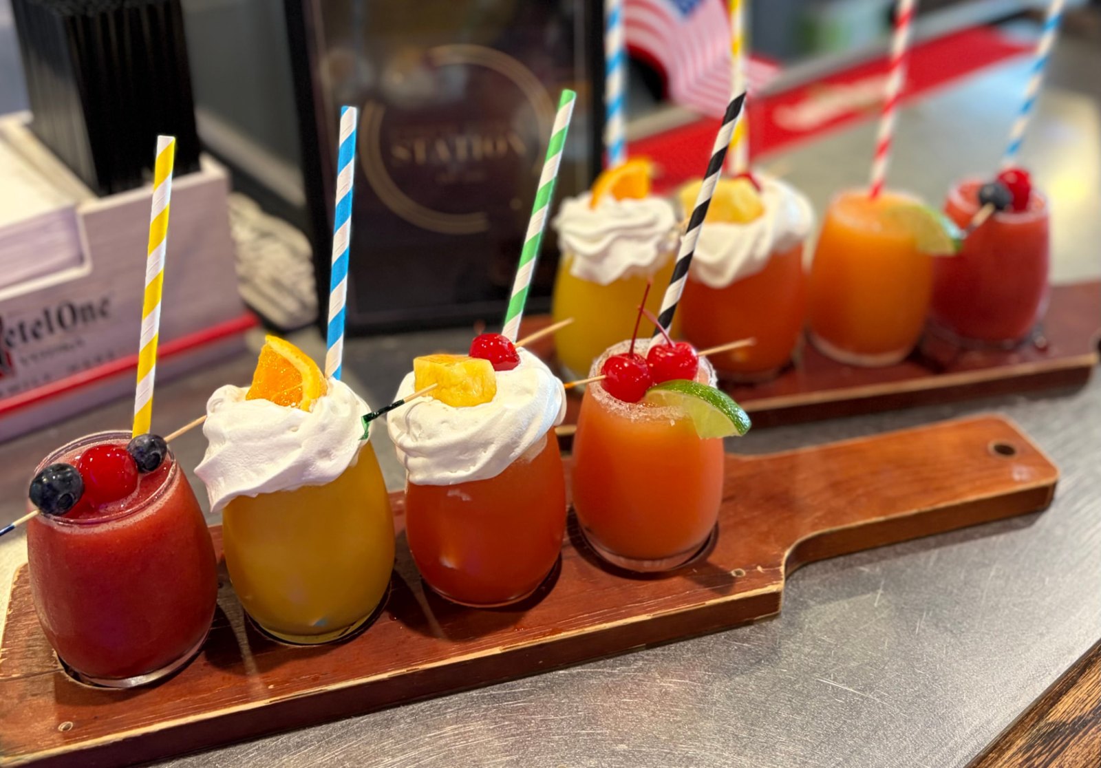 Mimosa flight on a wooden paddle
